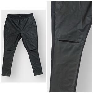 Additional Elle faux leather front leggings with knee slits size 2X